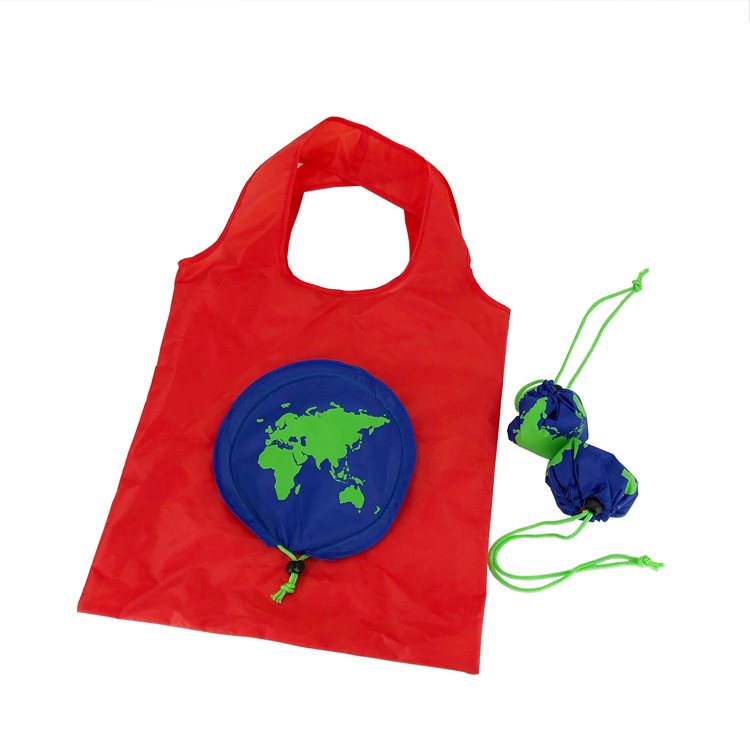 Heavy Duty Expandable Folding Tote Bag Large Reusable 190T 210D Polyester Foldable Grocery Shopping Bag