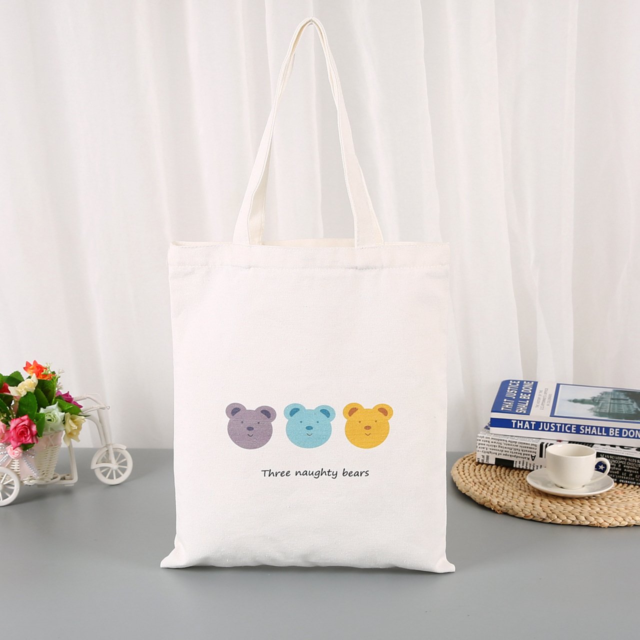 Factory Direct Seale Cheap Canvas Bag Colorful Girl Portable Cotton Bag Daily Trips Shopping Bag