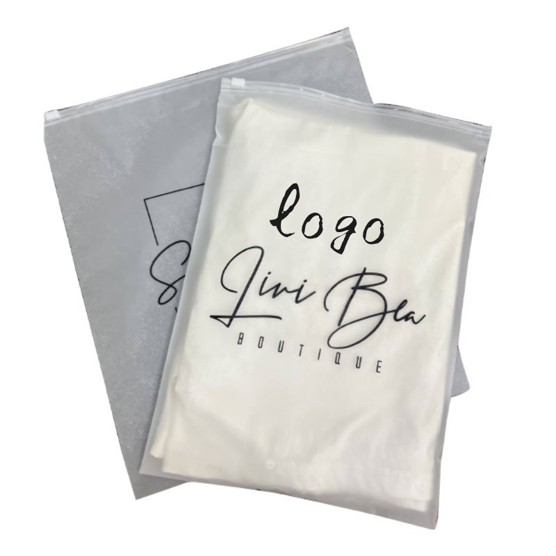 Custom Logo Luxury Clothing Bags Transparent Poly Zip Lock Packaging PE Material for Clothes & Zipper Bags Plastic Bags Packing