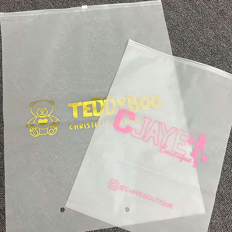 Custom Logo Luxury Clothing Bags Transparent Poly Zip Lock Packaging PE Material for Clothes & Zipper Bags Plastic Bags Packing