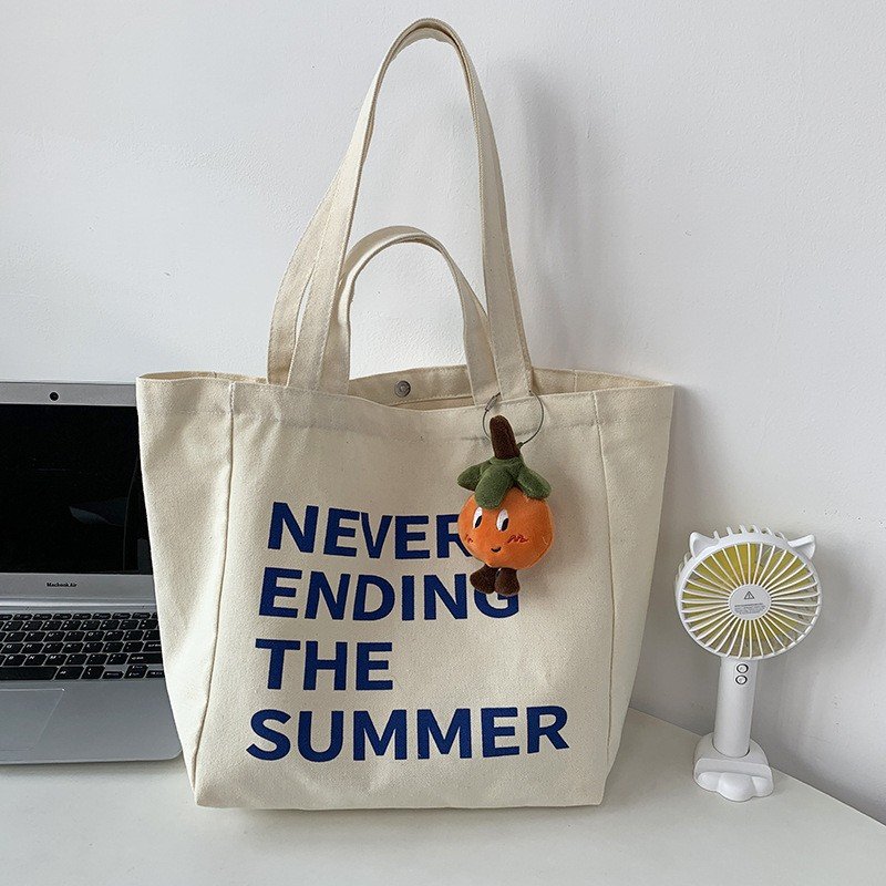 Eco friendly custom logo reusable double handles gift cloth fabric canvas cotton shopping tote bag