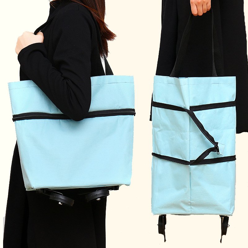 Household Portable Grocery Trolley Shopping Cart Bag Foldable Wheeled Supermarket Shopping Bag