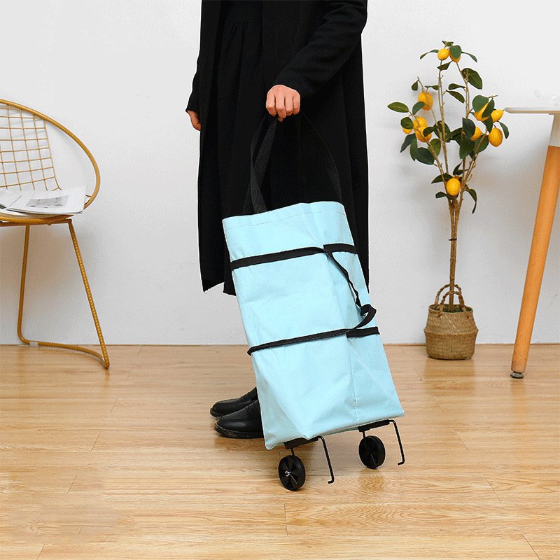 Household Portable Grocery Trolley Shopping Cart Bag Foldable Wheeled Supermarket Shopping Bag