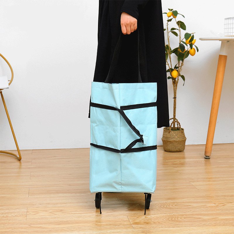 Household Portable Grocery Trolley Shopping Cart Bag Foldable Wheeled Supermarket Shopping Bag