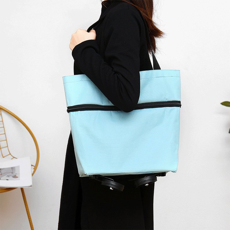 Household Portable Grocery Trolley Shopping Cart Bag Foldable Wheeled Supermarket Shopping Bag