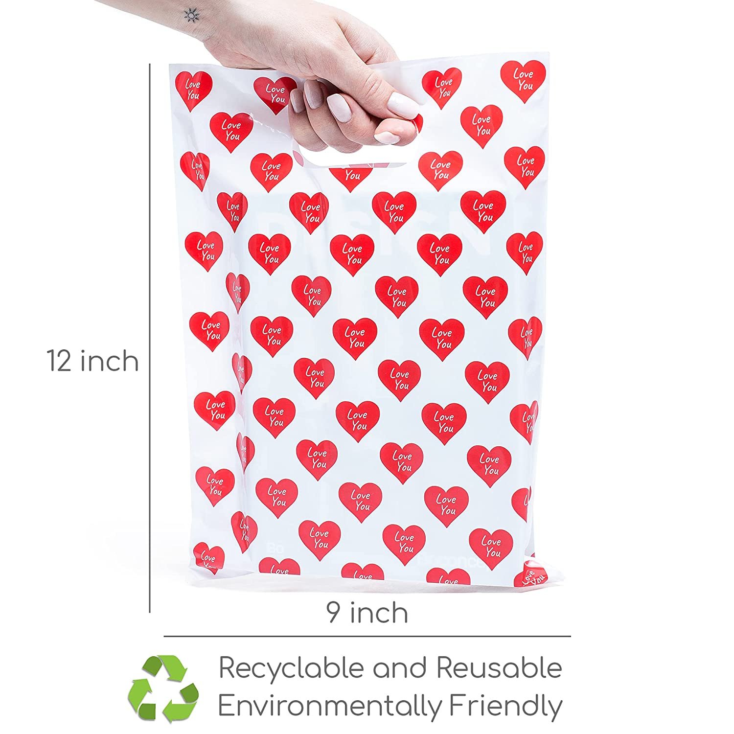 Double Printing PE Thank You Shopping Bags For Small Business with Die Cut Handles