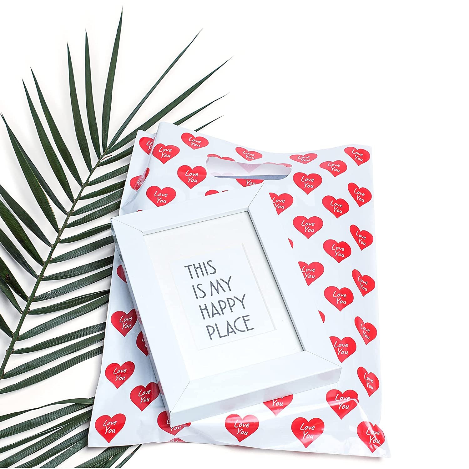 Double Printing PE Thank You Shopping Bags For Small Business with Die Cut Handles