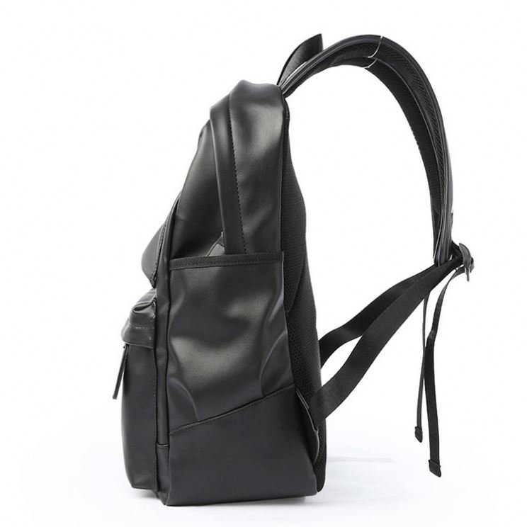 School Mens Backpack Fashion Black Soft Leather Bag Bag High Quality Laptop Backpack BE0227