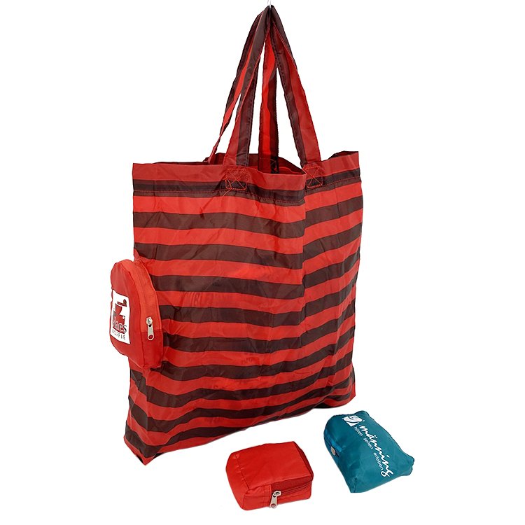 Customized Recycling Eco-Friendly Large Supermarket Grocery Reusable Foldable Polyester Rpet Shopping Bag With Pouch