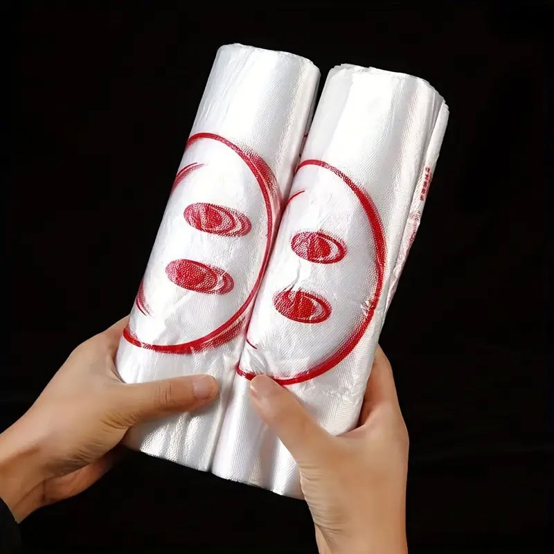 Thank You For Using Plastic Bags, Plastic Shopping Bags With Handles- Perfect For Restaurants, Shopping Malls, Grocery Stores