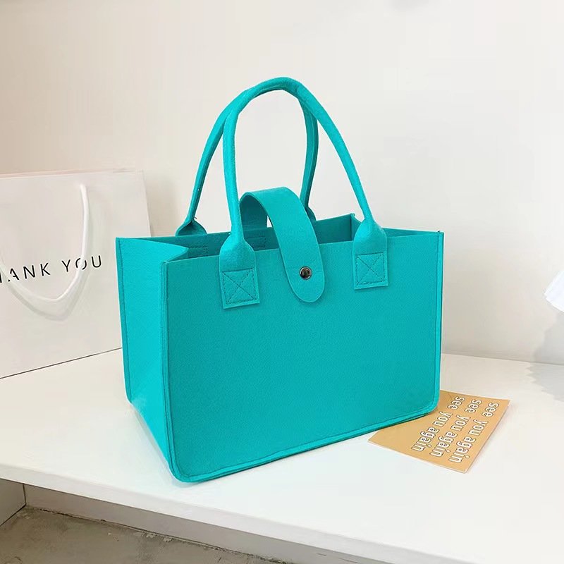 Wholesale Hot Selling Custom Color High-capacity Color Block Felt Tote Bag Gift Shopping Bag For Traveling