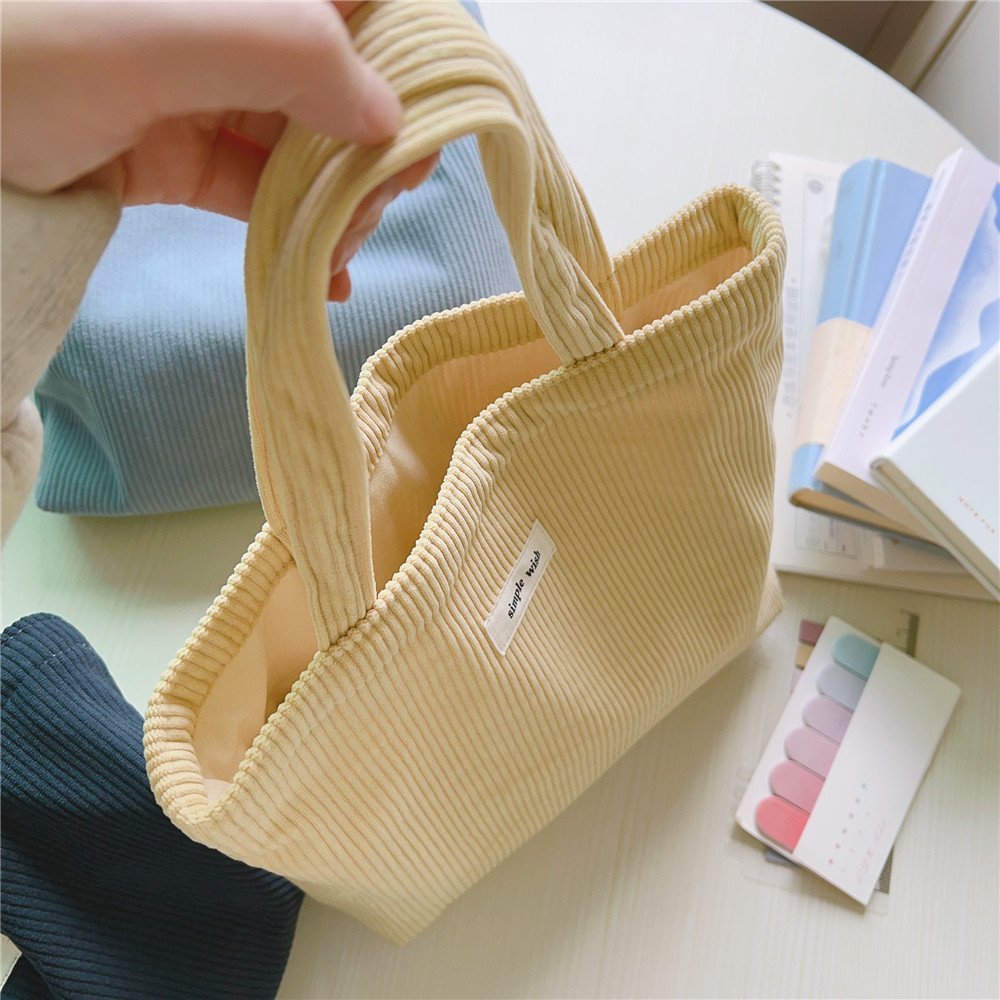 Female Canvas Cloth Shoulder Bag Environmental Storage Handbag Reusable Eco Grocery Totes Women Corduroy Shopping Bag