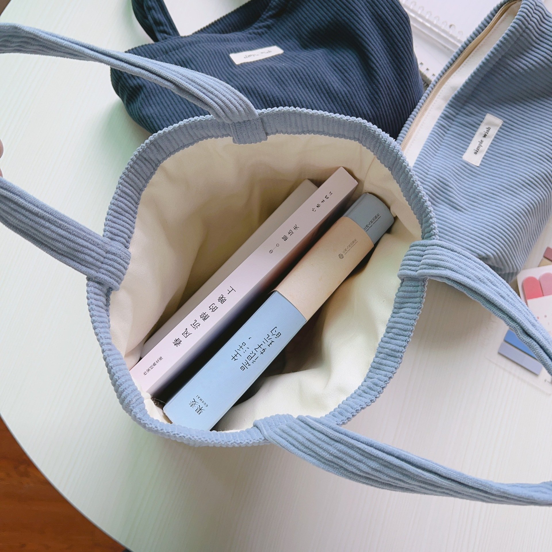 Female Canvas Cloth Shoulder Bag Environmental Storage Handbag Reusable Eco Grocery Totes Women Corduroy Shopping Bag