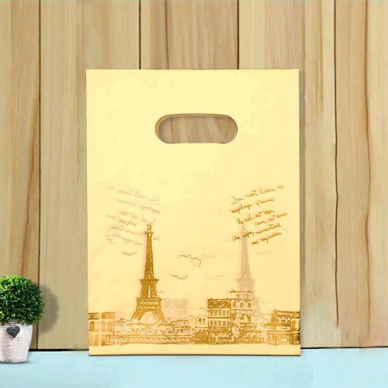 Custom Printed Cheap Die Cut Handle Ldpe Pe Shopping Plastic Carry Handle Bags