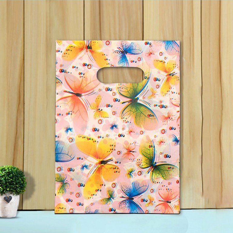 Custom Printed Cheap Die Cut Handle Ldpe Pe Shopping Plastic Carry Handle Bags