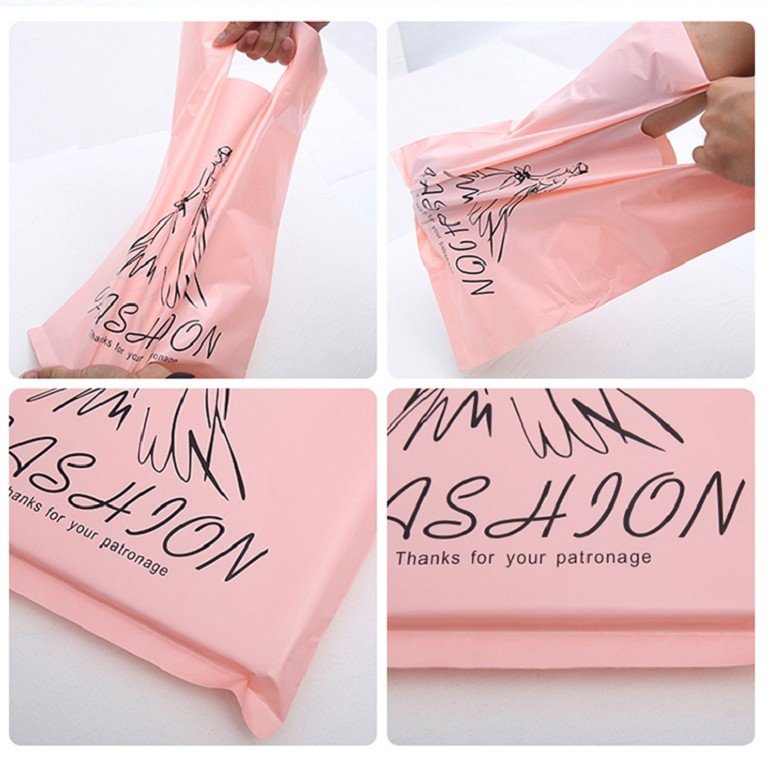 Custom Printed Cheap Die Cut Handle Ldpe Pe Shopping Plastic Carry Handle Bags