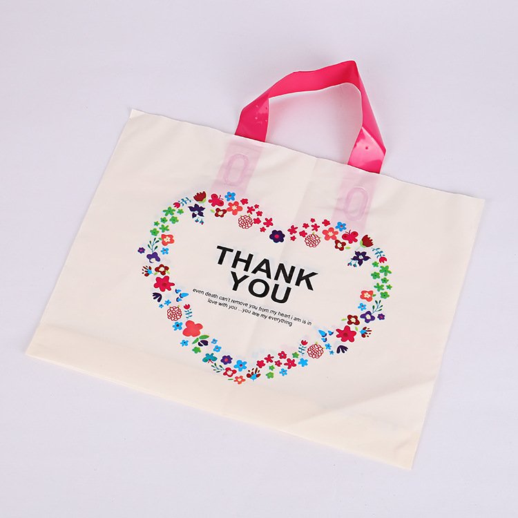 Poly custom shopping Bags plasticThank You Plastic Bags With Handles