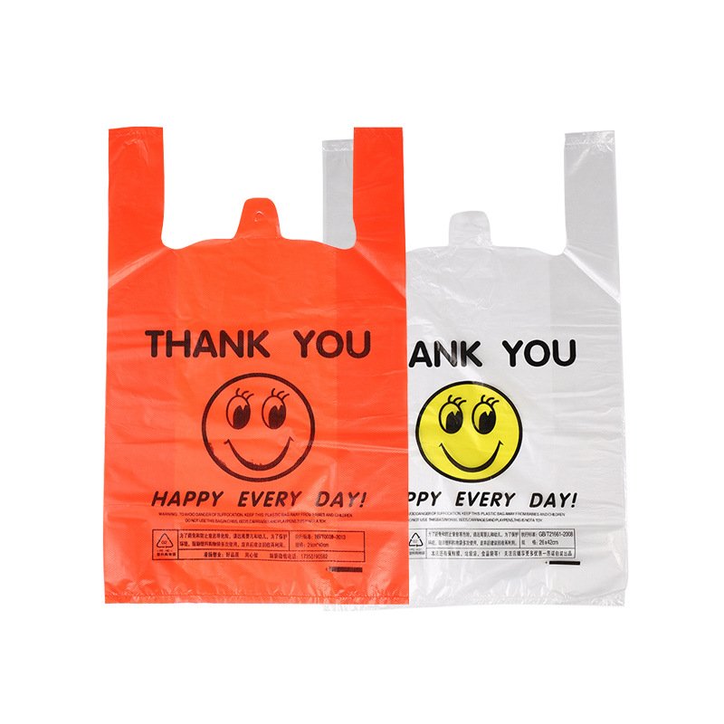 YC Customized Supermarket T-Shirt Bag HDPE LDPE Shopping Plastic Bag Grocery Plastic Vest Shopping Bag