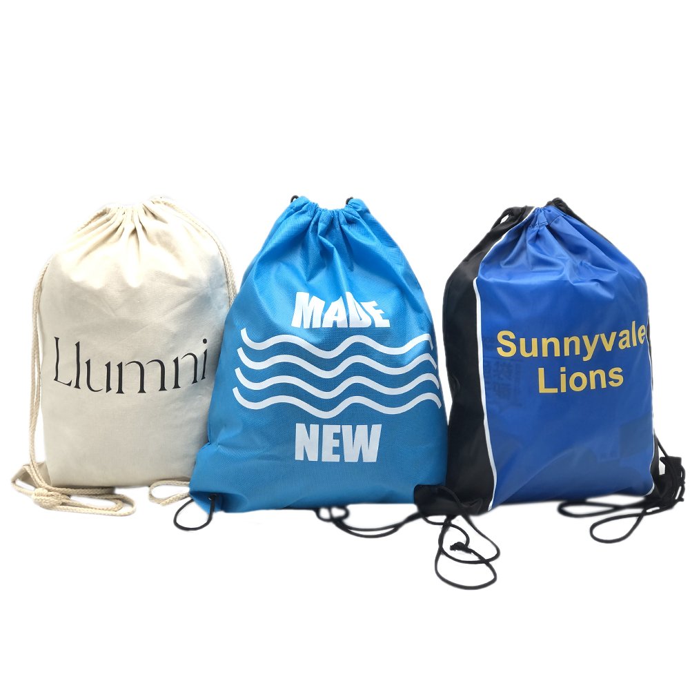 Promotion Light Backpack Custom Nylon Non Woven Cotton Canvas Shopping Bag Polyester Fabric Drawstring Bag Draw String Bag