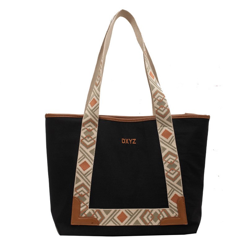 New Fashion Eco-friendly Reusable Cotton Canvas Tote Bag Large Capacity Durable Canvas Shopping Bag With Custom Logo Printed
