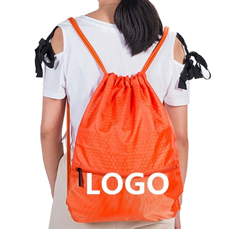 Heavy-duty Sublimation Shopping Bags String Bag Drawstring Backpack Polyester Drawstring Bag With Logo