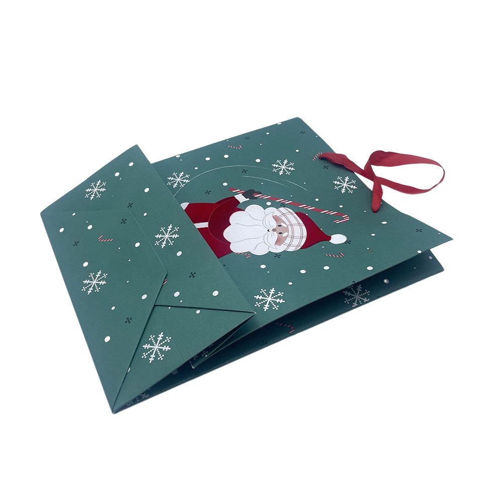 CHING TA High Quality Recyclable Custom Printed Santa Claus Paper Bag for Gifts Toys and Candle Shopping