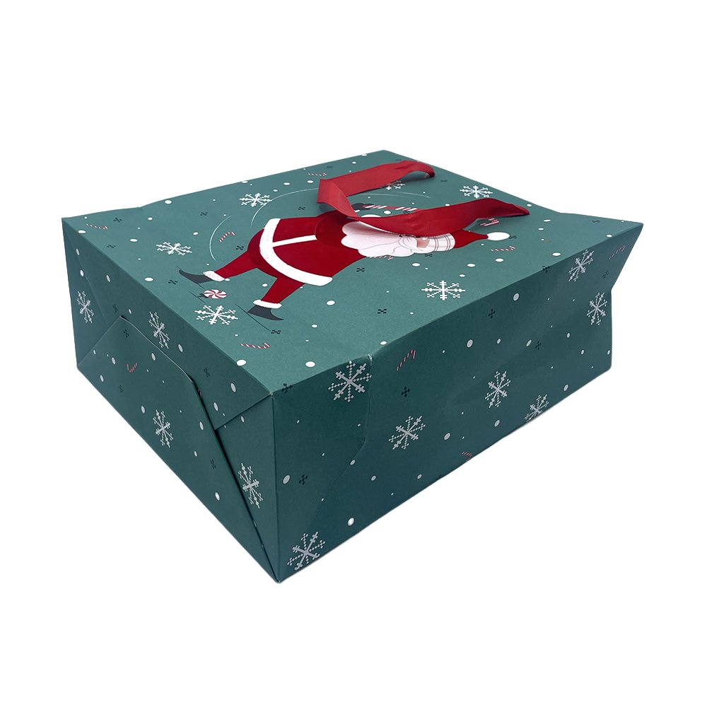 CHING TA High Quality Recyclable Custom Printed Santa Claus Paper Bag for Gifts Toys and Candle Shopping