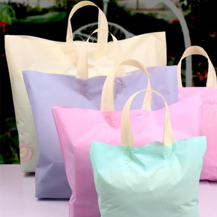 Biodegradable Plastic Shopping Bag Waterproof Durable Handle Bag for Daily Life