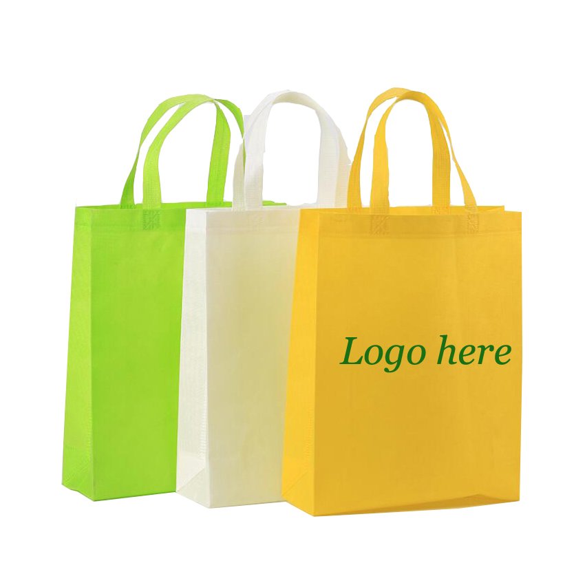 Cheap promotional customized logo ultrasonic weld ecological non woven shopping bag