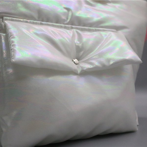 Hot Sale Sustainable rPET Outside Pocket Tote Shopping Bag Large Capacity Eco-friendly Recycled Polyester Padded Cotton Tote Bag