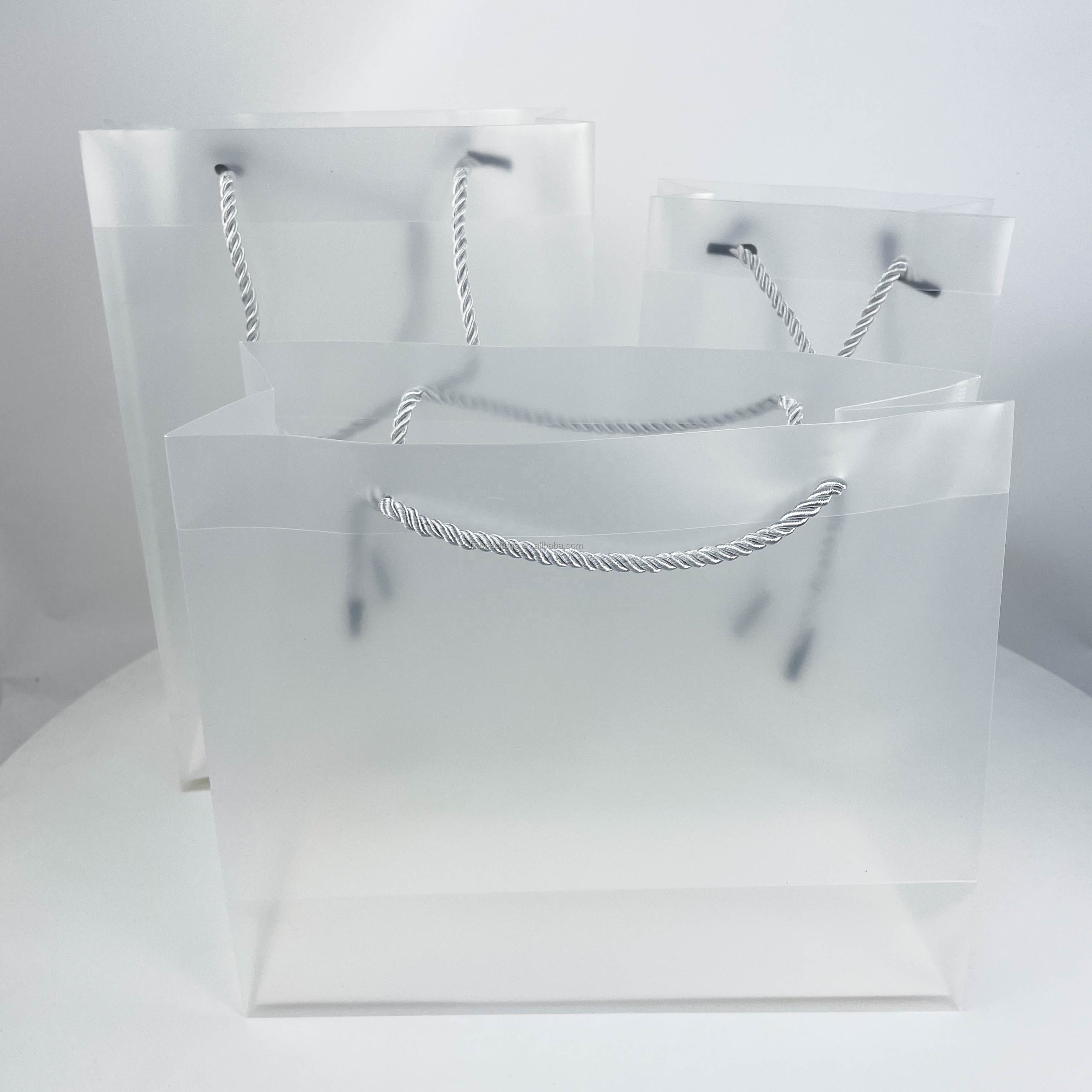 Fine Package Custom hand bags shaopping Gift clear plastic shopping bag