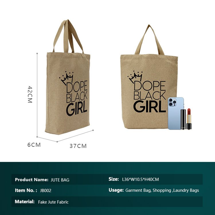 Eco-Friendly Jute Bag Custom Coated Linen Shopping Bag