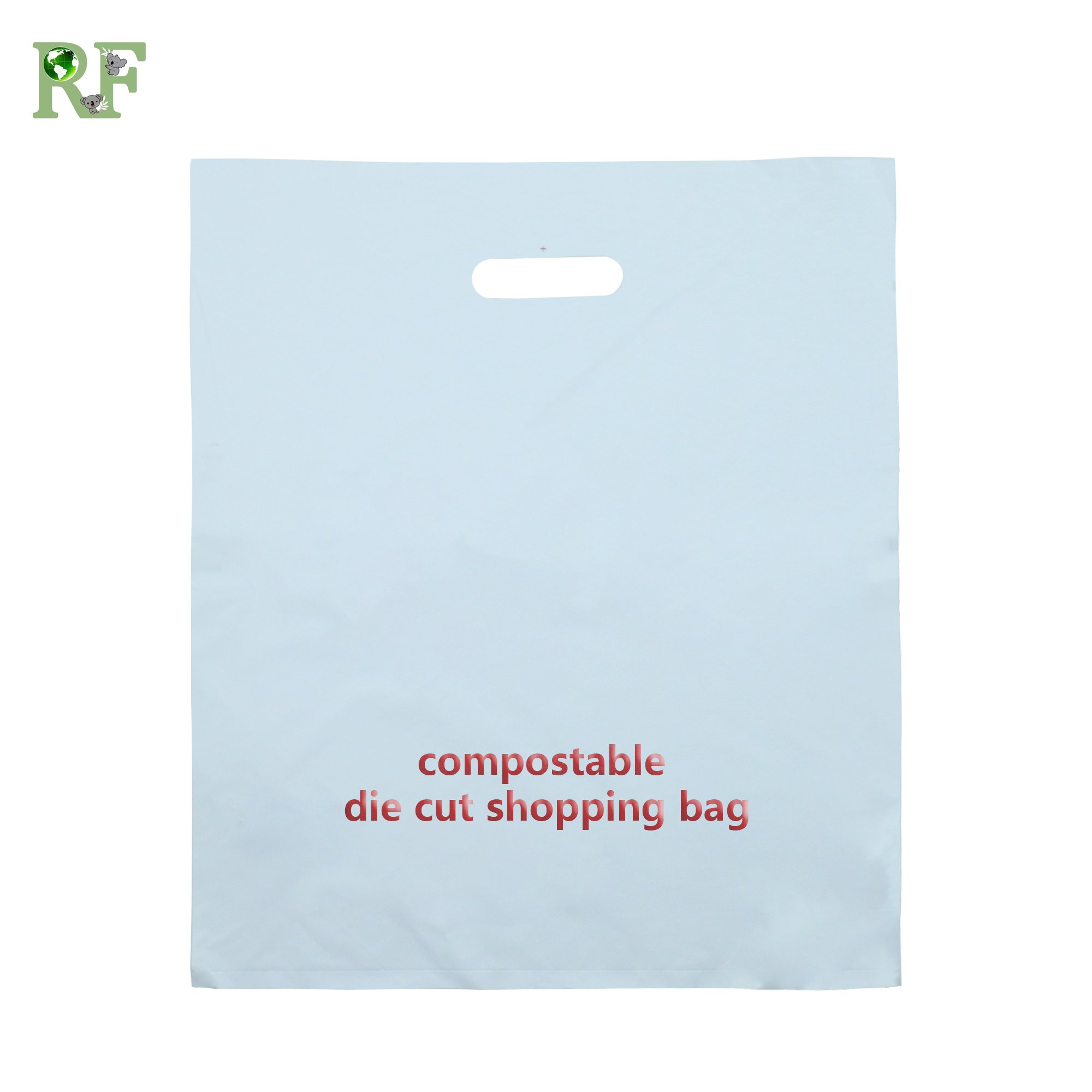 Custom logo printing recycled compostable carry pouch tiny resistant boutique gift biodegradable die cut plastic shopping bag