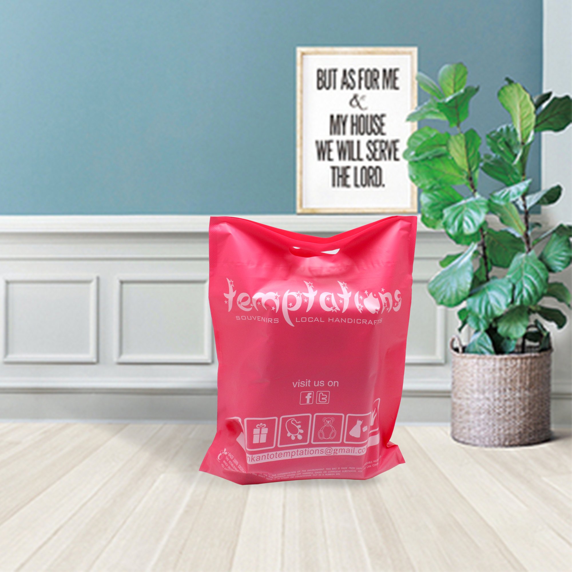 Custom logo printing recycled compostable carry pouch tiny resistant boutique gift biodegradable die cut plastic shopping bag