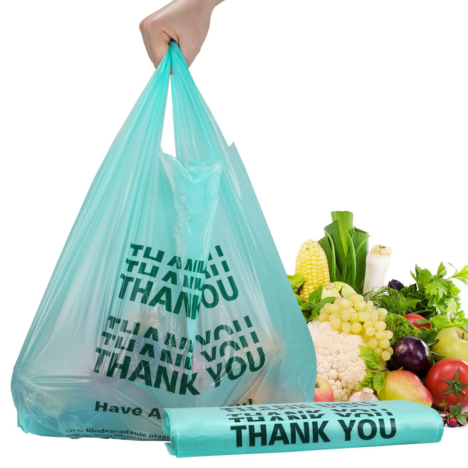 Custom biodegradable supermarket plastic shopping t shirt bags pbat compostable carry shopping bags