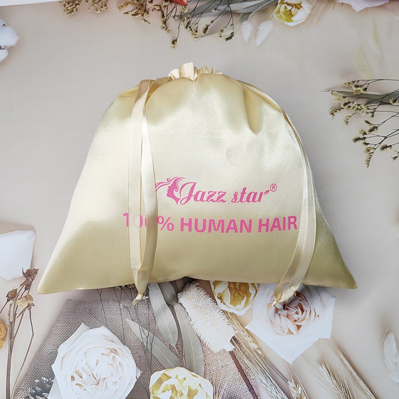 OEM Satin Silk Drawstring Bag Luxury Wig Bags Hair Packaging Satin Hair Bags Custom Logo