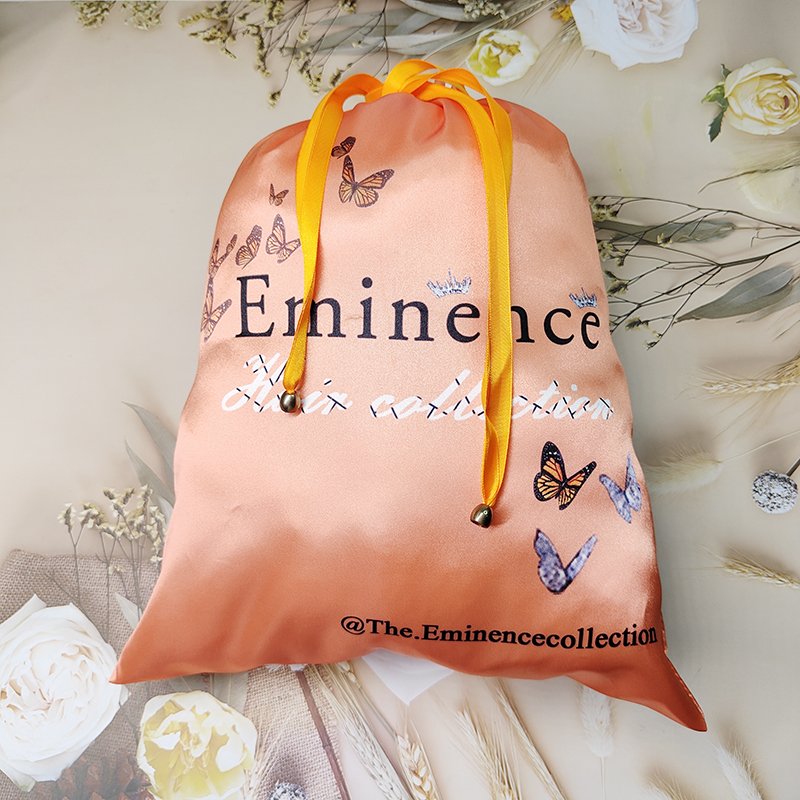 OEM Satin Silk Drawstring Bag Luxury Wig Bags Hair Packaging Satin Hair Bags Custom Logo