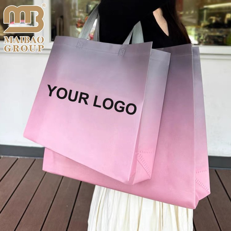Factory Wholesale Custom Pp Non Woven Fabric Eco Bag Large Size Reusable Clothing Handbag Non Woven Shopping Tote Bag For Women