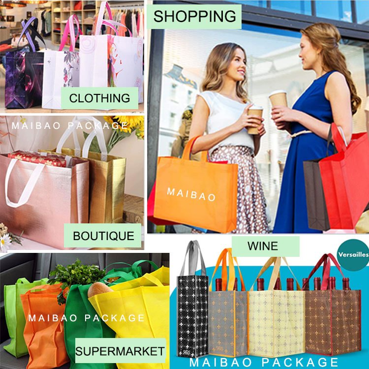 Factory Wholesale Custom Pp Non Woven Fabric Eco Bag Large Size Reusable Clothing Handbag Non Woven Shopping Tote Bag For Women
