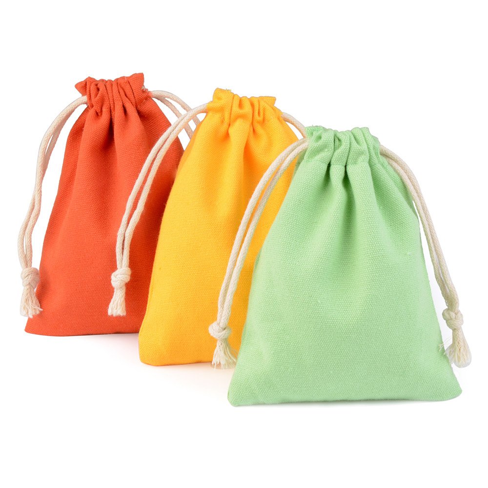 Eco Custom Food Grade Natural Double String Cotton Reusable Drawstring Bag shopping bags