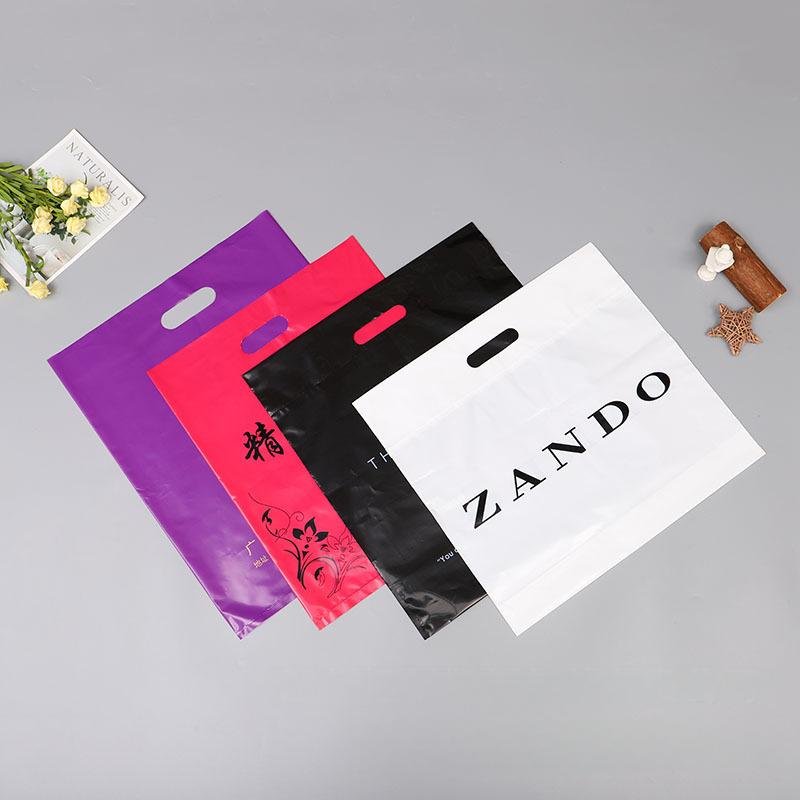 Wholesale Die-Cut Handle Carry Plastic Shopping Bag Eco-Friendly Custom Design Grocery Plastic Bag With Own Logo