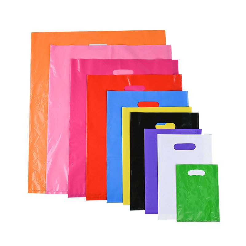 Wholesale Die-Cut Handle Carry Plastic Shopping Bag Eco-Friendly Custom Design Grocery Plastic Bag With Own Logo