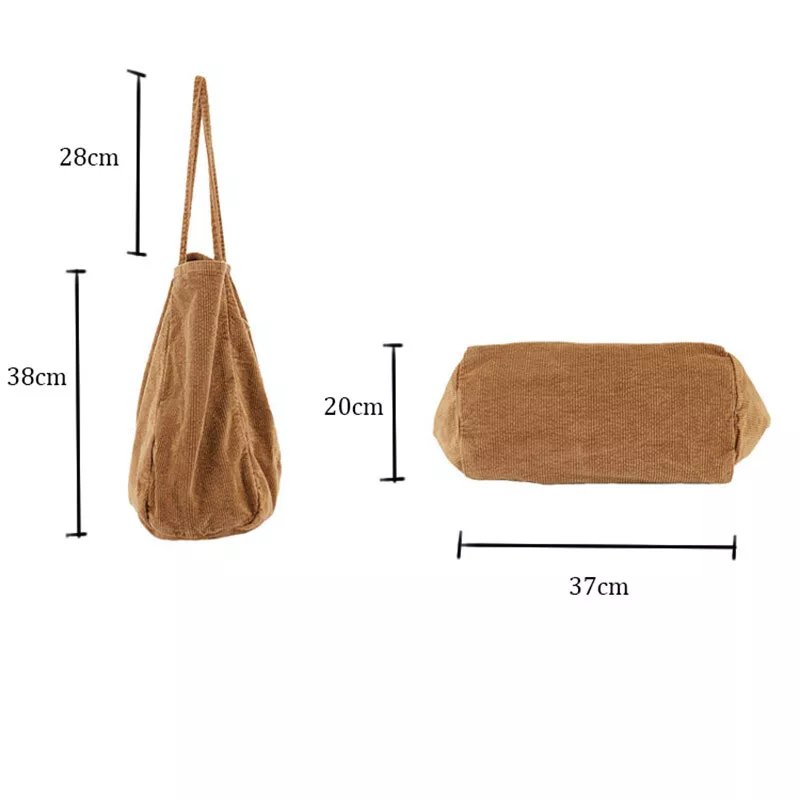 Wholesale Corduroy Tote Bag Crossbody Casual Shoulder Handbag Big Shopping Bag For Women