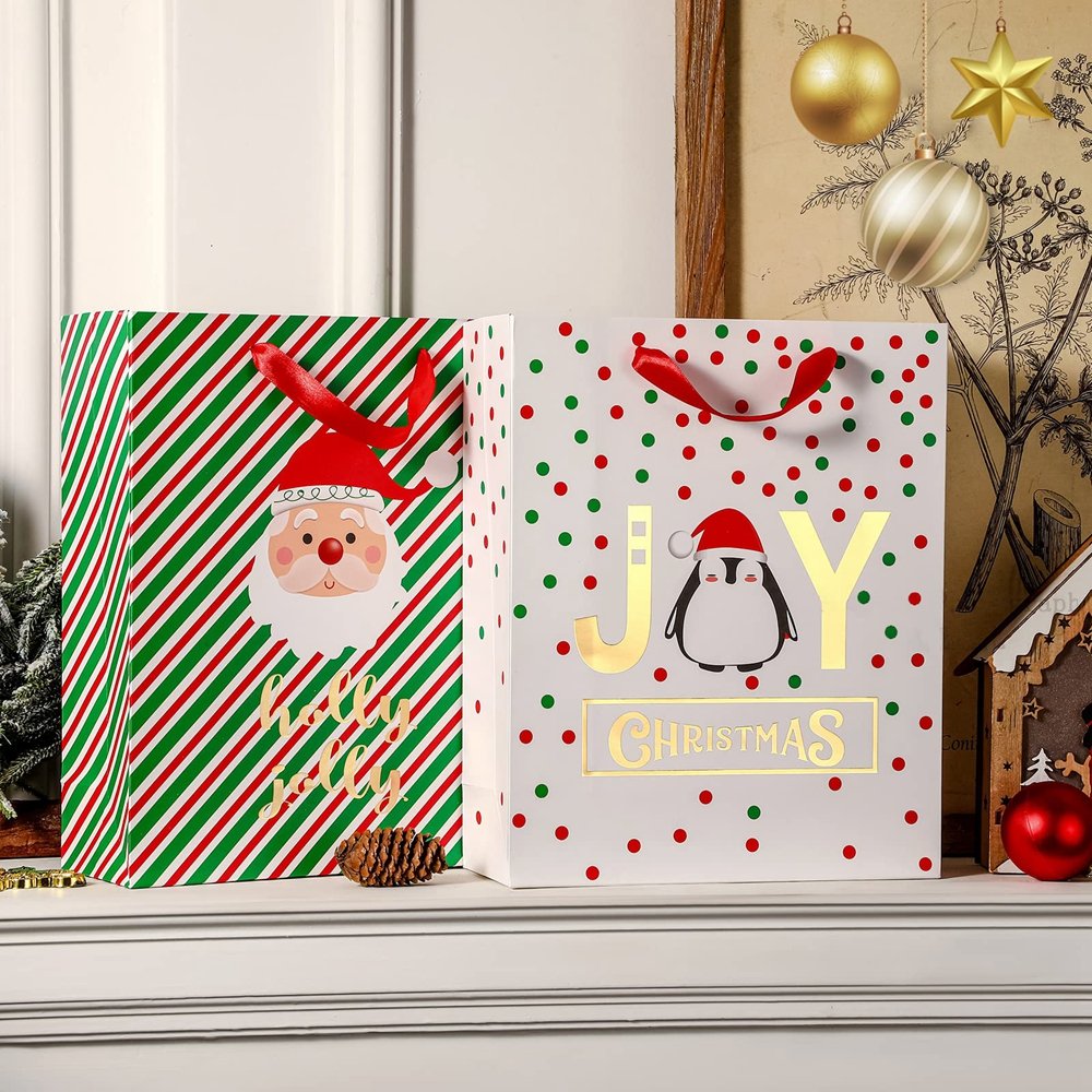 Custom Low Price Christmas Style Gift Packaging Card Paper Shopping Bag