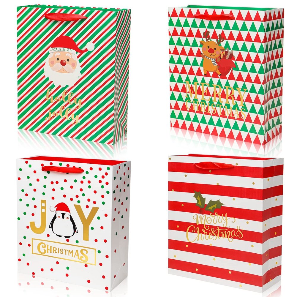 Custom Low Price Christmas Style Gift Packaging Card Paper Shopping Bag