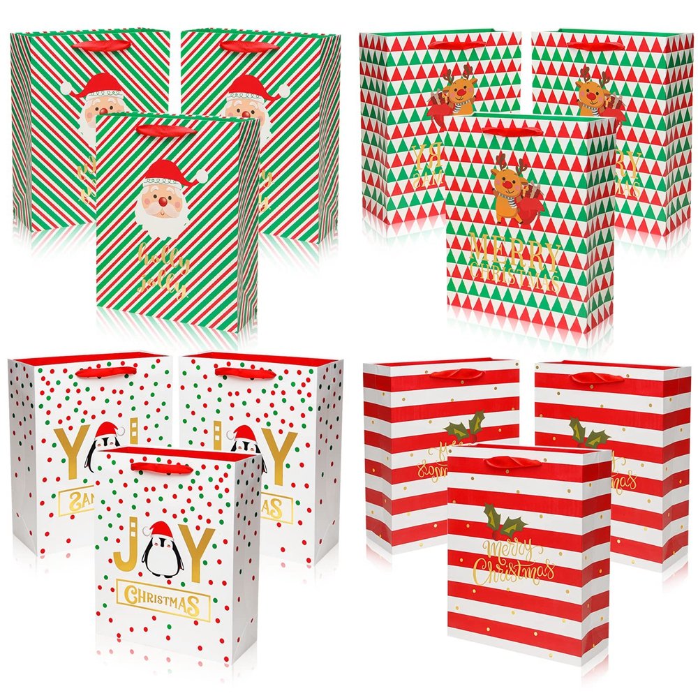Custom Low Price Christmas Style Gift Packaging Card Paper Shopping Bag