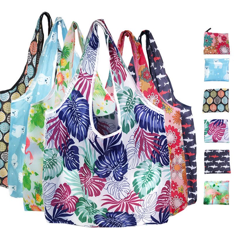 Ulikeke Cheap Customize Ripstop Reusable Foldable Folding Tote Polyester Nylon Shopping Bag