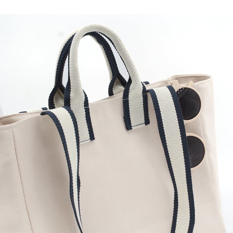 Customized Solid Color Canvas Tote Bag Large Capacity Canvas Shoulder Bag Plain Canvas Shopping Bag
