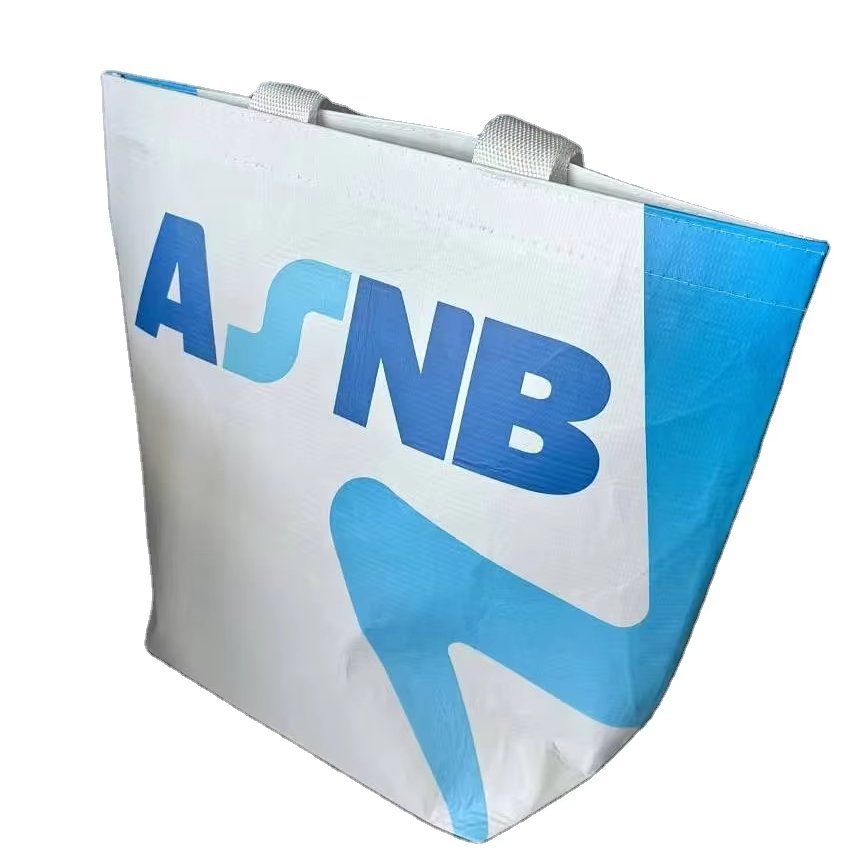 Recycled RPET Water Bottle Bag PET Stitch Shopping Laminated Shopping Bag