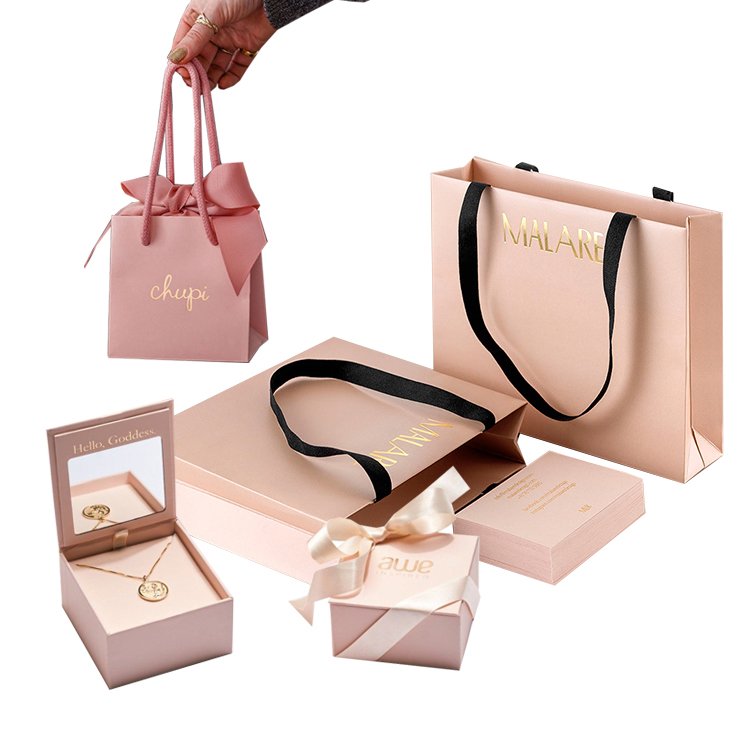Luxury Handle Boutique Shopping Packaging Customized Printed Euro Tote Paper bag Custom With Logo